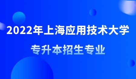 2022年上海应用技术大学专升本招生专业
